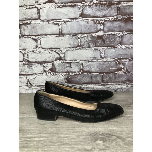 Salvatore Ferragamo Black Leather Designer Block Heels Women’s Sz 7AAA US/37.5EU - Picture 3 of 16